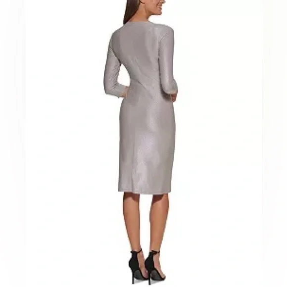 NWT Tommy Hilfiger Silver Sheath Dress - Picture 3 of 4